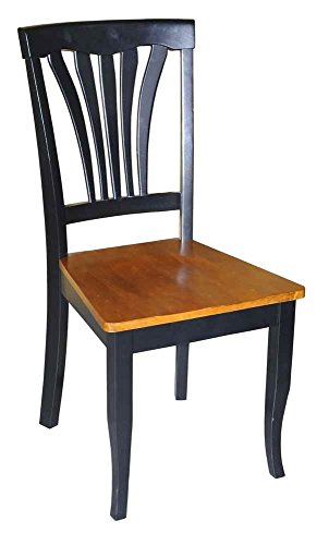 East West Furniture ANT-BLK-TP Beautiful Dining Room Table & Avon Dining Chairs Wooden Seat and Black Hardwood Frame Dining Room Chair Set of 2