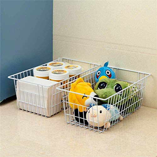 Chest Freezer Organizer Bins, Deep Freezer Basket Storage Rack Bins Wire Metal Baskets with Hanging Handles 17.5