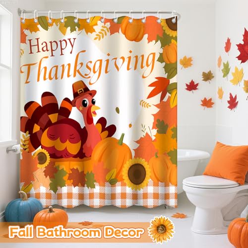 4Pcs Christmas Shower Curtain Set - Merry Christmas Bathroom Set Holiday Shower Curtain with Non-Slip Rugs, Toilet Lid Cover and Bath Mat