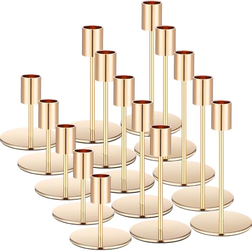 Sieral Candle Holders Bulk Taper Candlesticks Holders Set Modern Decorative Metal Candelabras for Wedding Anniversary Home Dinning Table Centerpiece Xmas Party Decor(Matte Black,36 Pcs)