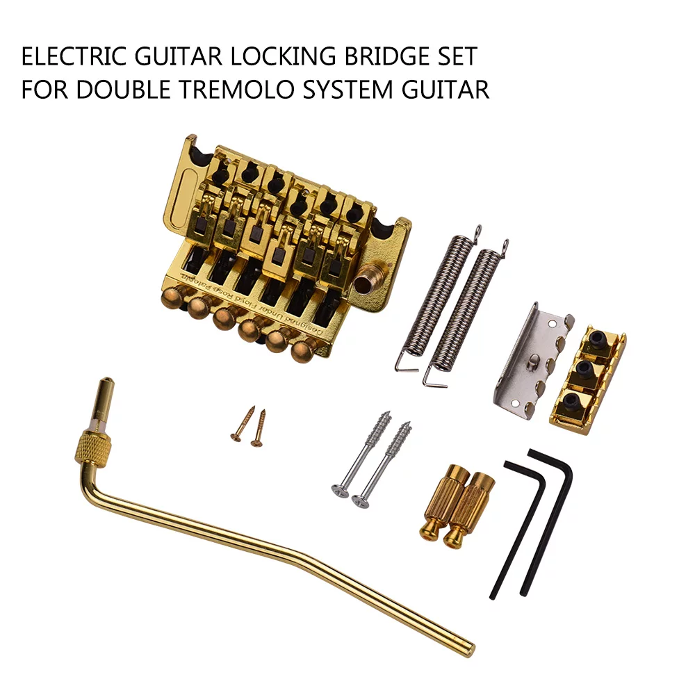 Elecrtic Guitar Locking Double Tremolo System Set Guitar Gold