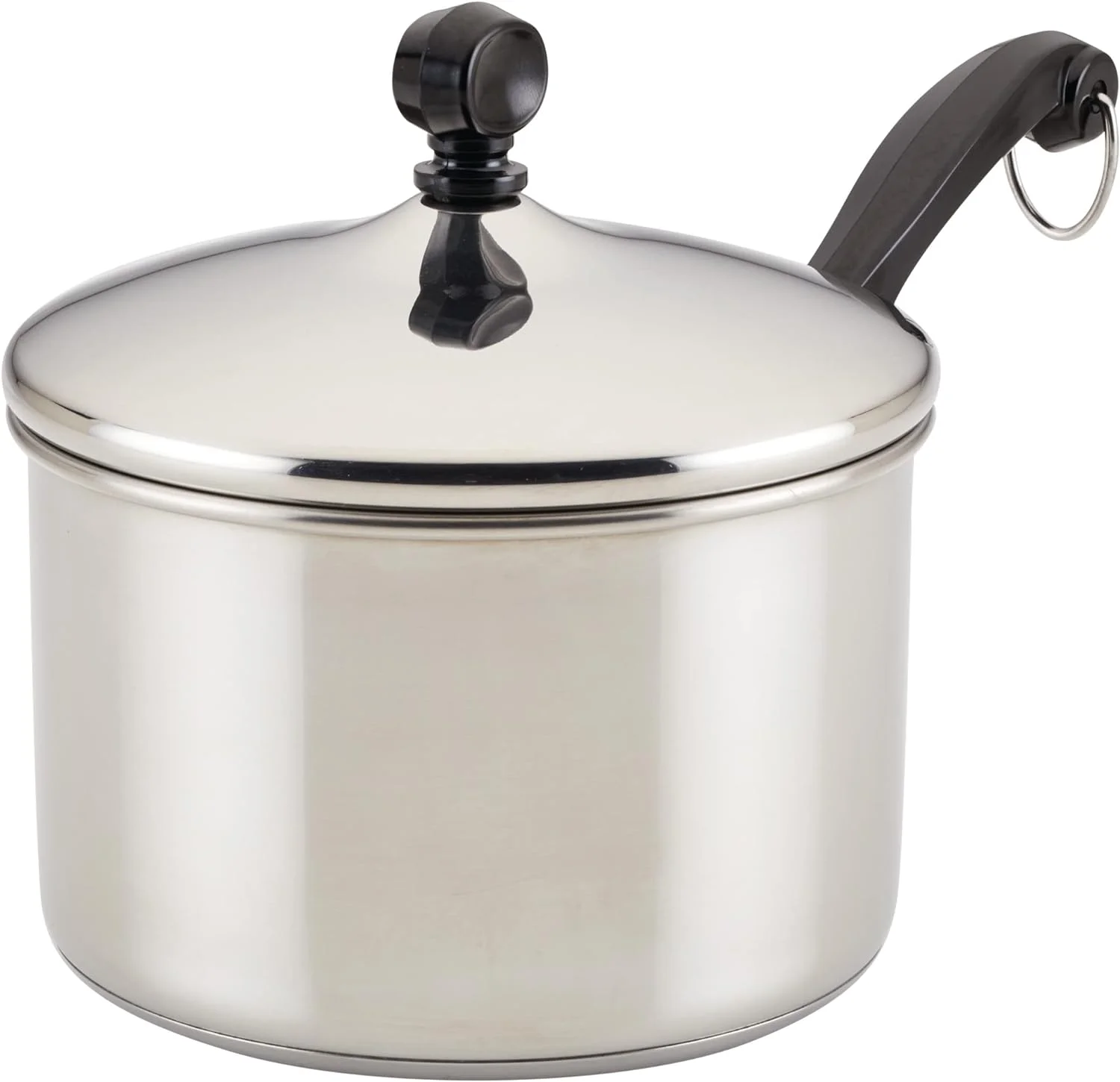Farberware Classic Stainless Steel Sauce Pan/Saucepan with Lid, 3 Quart, Silver Saucepot w/ Regular Lid (3 Quart)