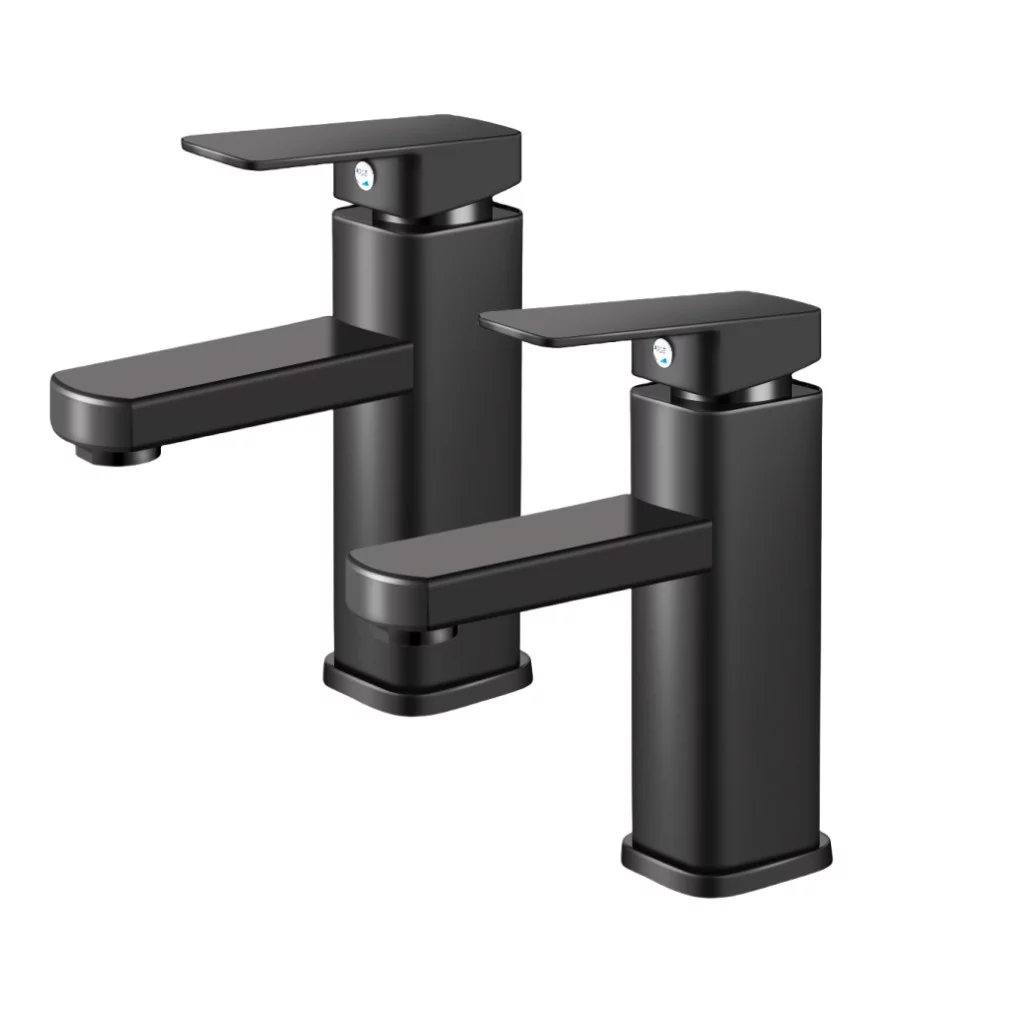 Lefree 2Pack Bathroom Sink Faucet One Hole Single Handle Black Faucets, 1/2