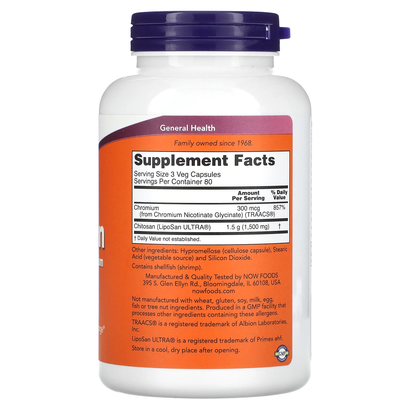 NOW Supplements, Chitosan 500 mg plus Chromium, Weight Management*, 240 Veg Capsules