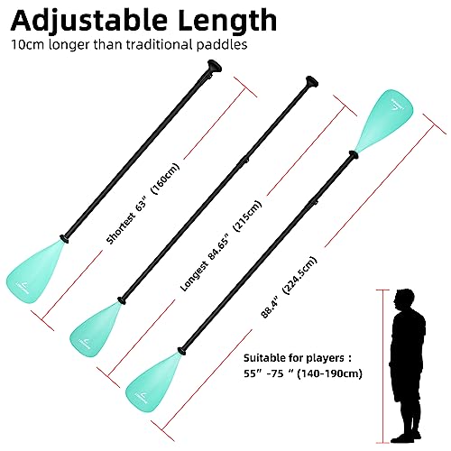 LEDONNE SUP Paddle 4-Piece Adjustable Kayak Paddle Floating Lightweight Paddle Board Oar with Aluminum Alloy Shaft and 2 Nylon Blades Best Price Based on Our 3 Million Sets Per Year 500 bought monthly