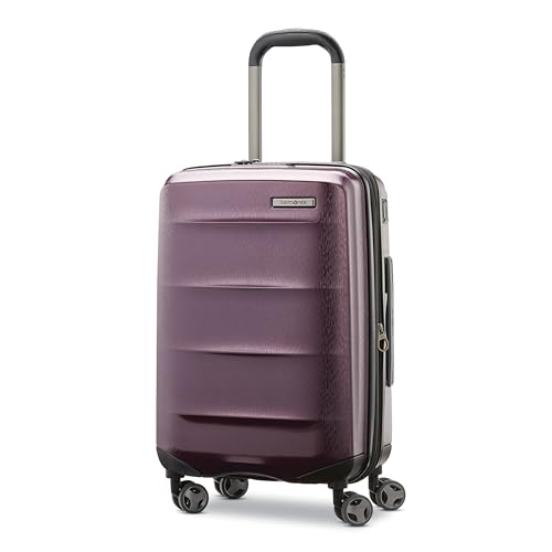 Samsonite Carry-On Pro Front Pocket Hardside Expandable 21-Inch Octiv Luggage: Durable & Impact Resistant, 360° Aero Trac Spinner Wheels, Adjustable Telescopic Handle, TSA Approved Lock - Silver