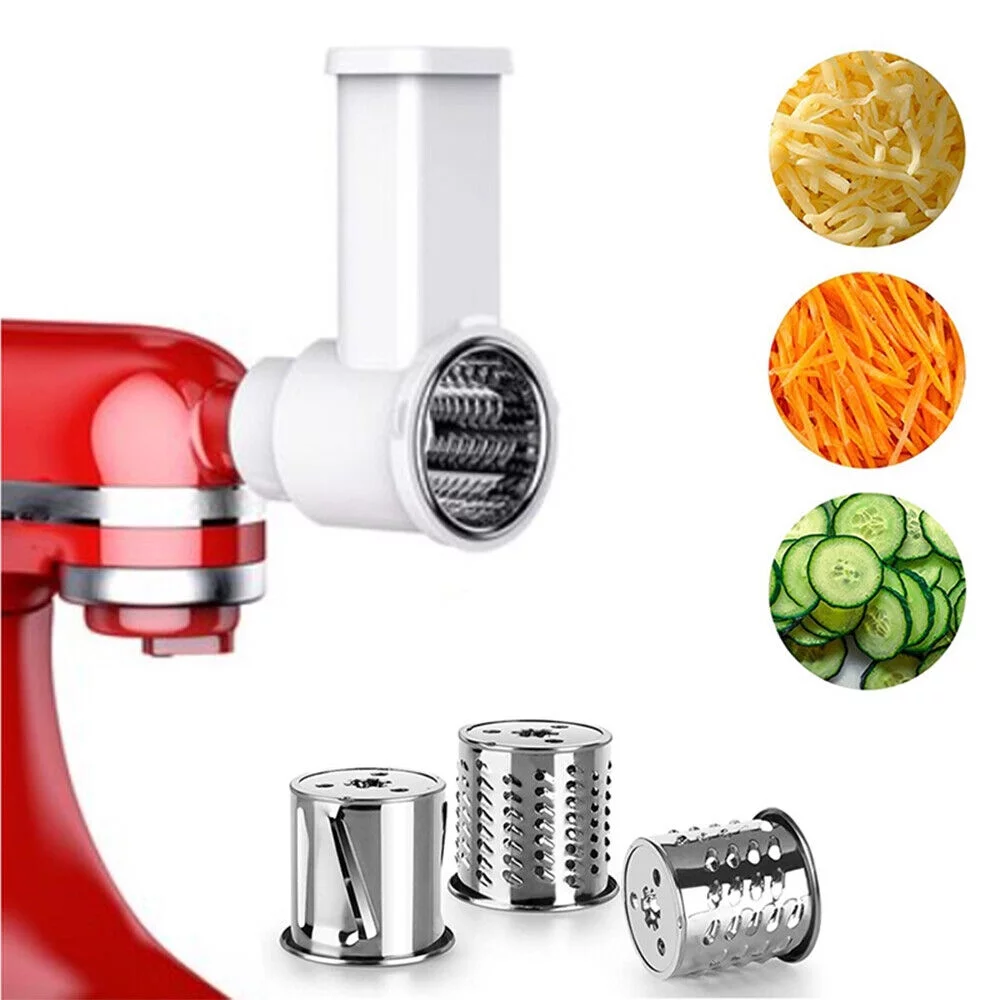Onemayship KitchenAid Stand Mixer Attachment Slicer Shredder Set 3 Vegetable Cutter Blades Aluminum Shaft Food-Grade Materials