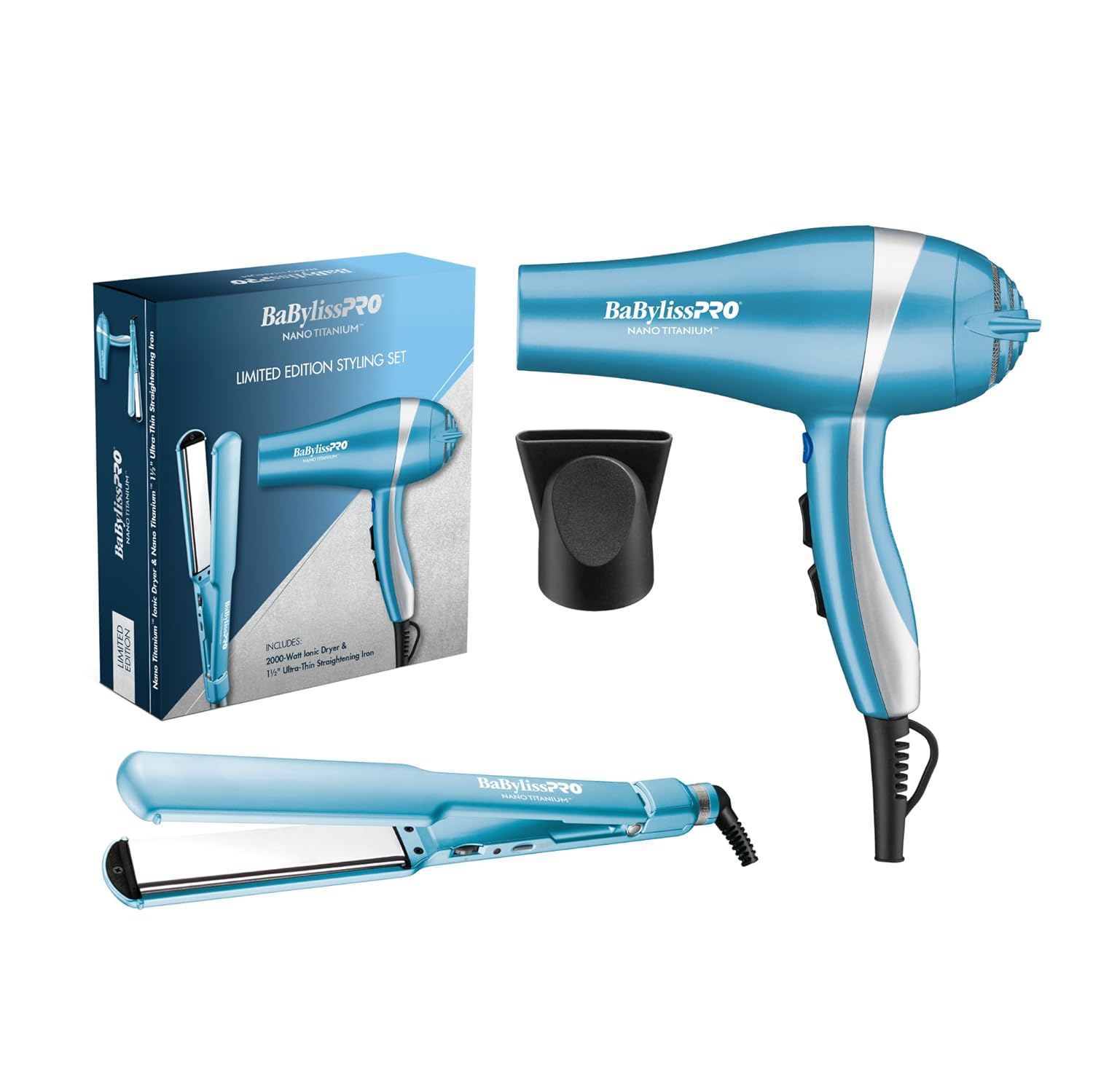 BaBylissPRO Nano Titanium Limited Edition Prepack - Hair Dryer and 1.5