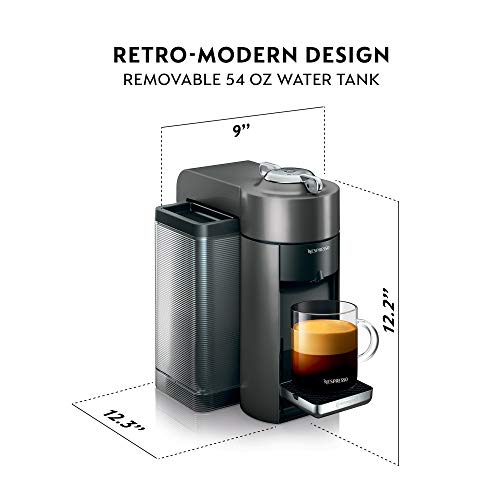 Nespresso Vertuo Coffee and Espresso Maker by De'Longhi, Graphite Metal