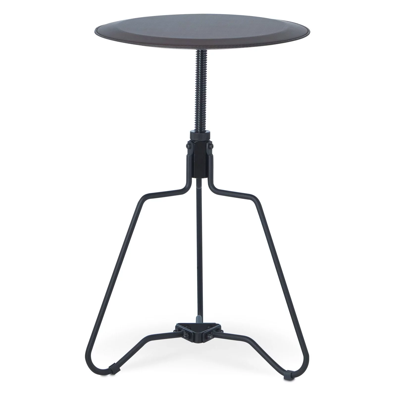 ACME Sada Adjustable Round End Table with Metal Frame in Espresso and Black