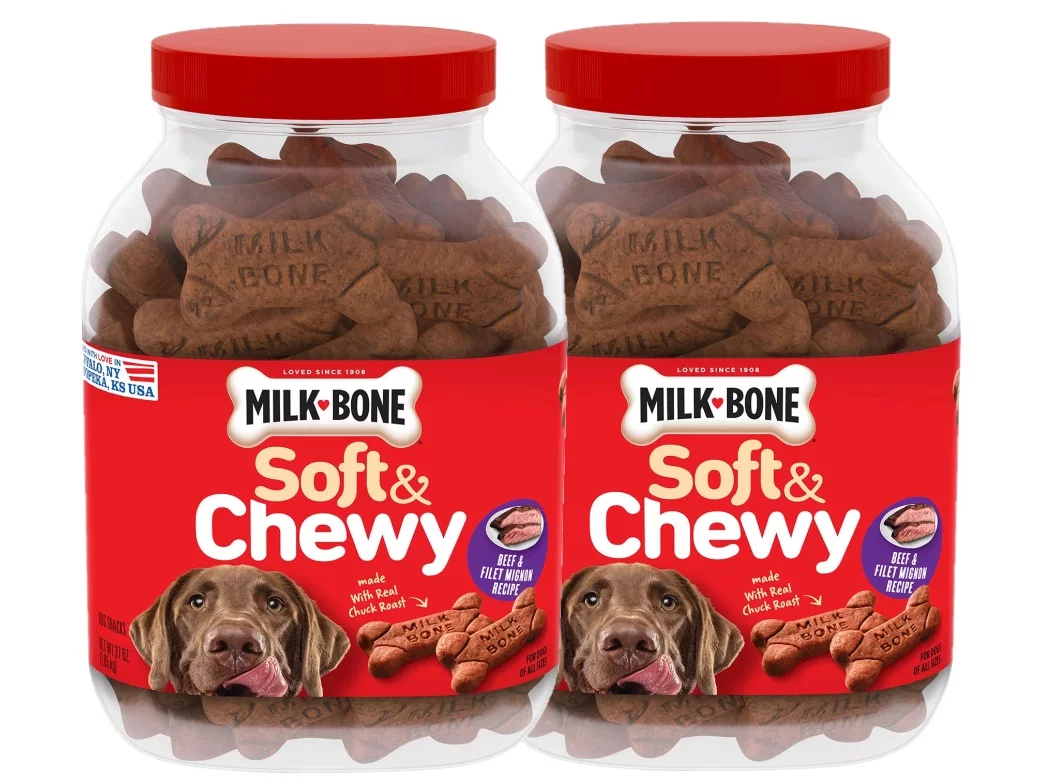 2 Pack | Milk-Bone Soft & Chewy Beef & Filet Mignon Recipe Dog Snacks (37 oz.)