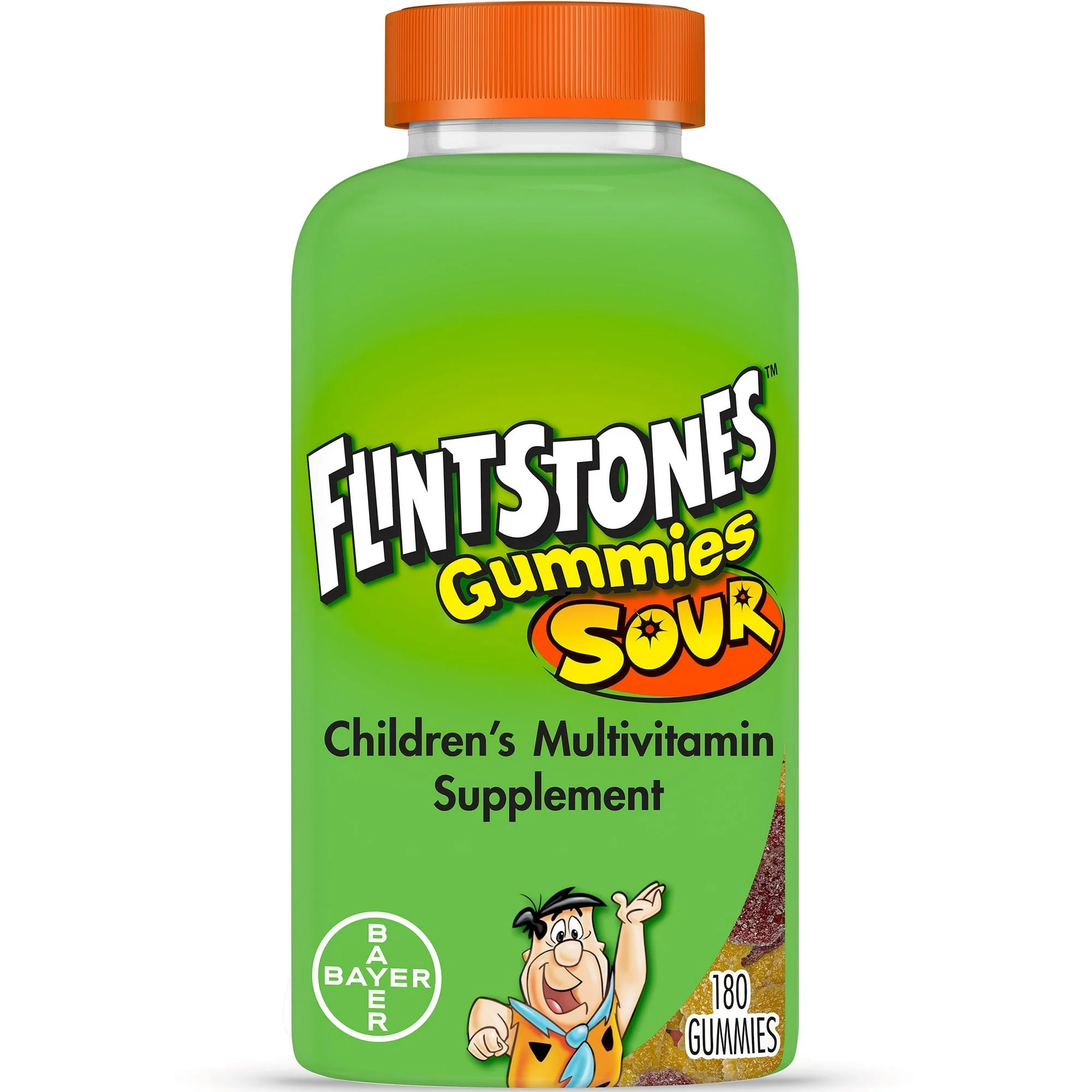 Flintstones Sour Gummies Kids Vitamins (Pack of 3), Multivitamin for Kids, 180 Ct