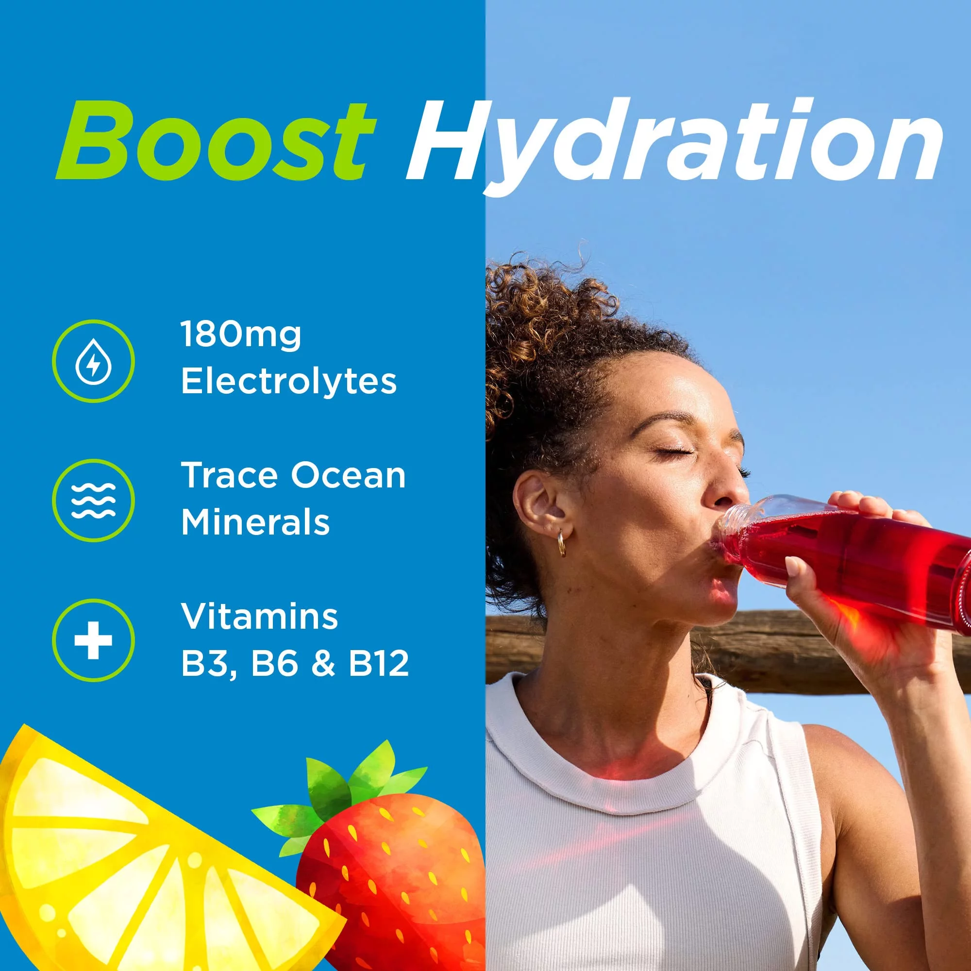 Stur Electrolyte Water Enhancer | Strawberry Lemon | Sweetened With Stevia | High In Vitamin C & Antioxidants | Sugar Free | Zero Calories | Keto | Vegan | 5 Bottles, Makes 120 Drinks