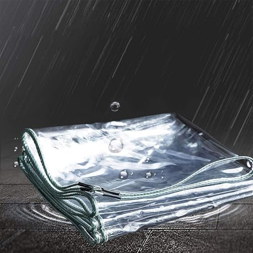 Clear Waterproof Tarpaulin with Grommets, Weatherproof Partition Curtains,0.35mm Foldable Protective Tarpaulin for Greenhouse Garden Pergola Patio,3 * 4M,Clear