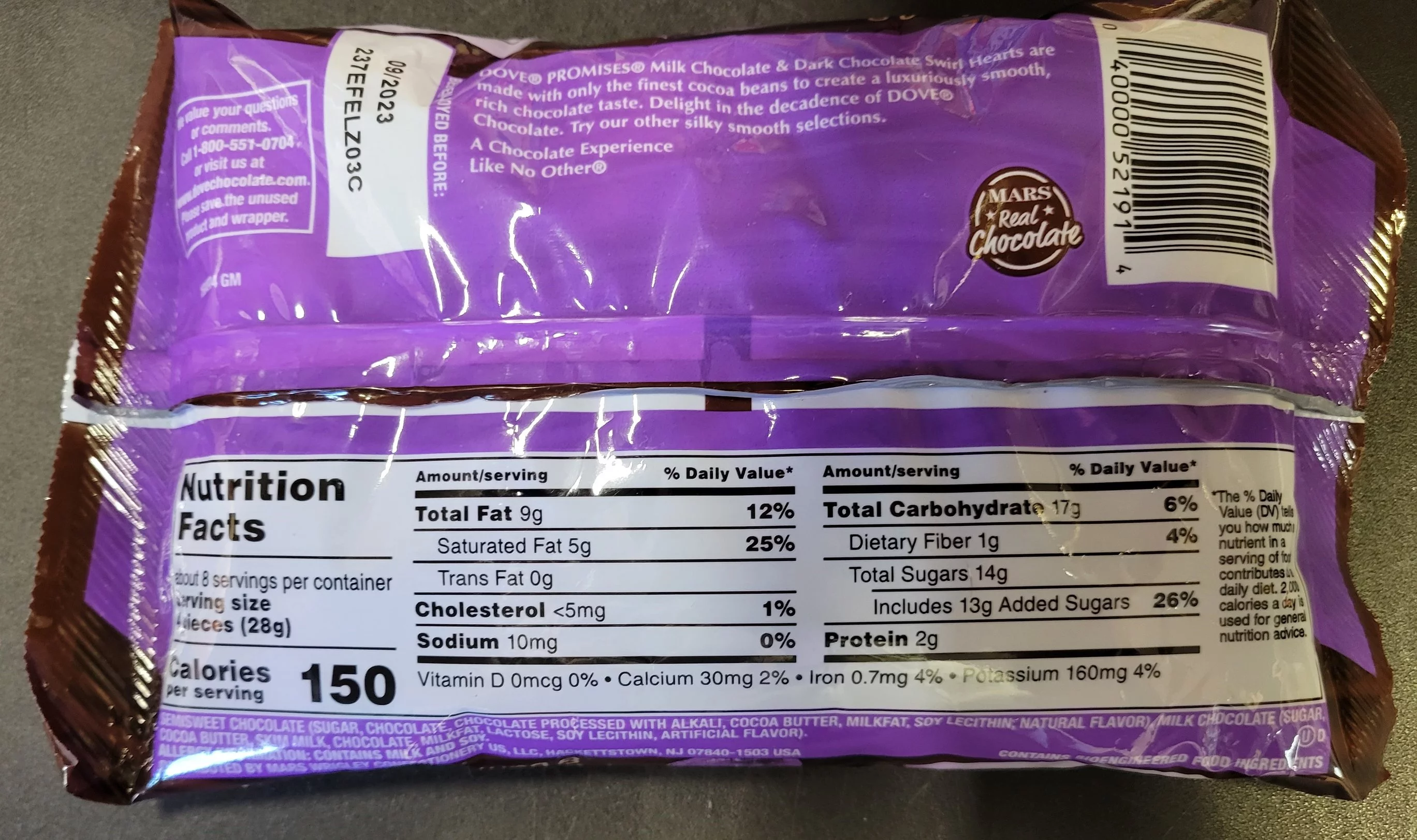 Dove Valentines Heart Promises Candy, Dark Chocolate 8.87 oz bag and Milk and Dark Chocolate Swirl 7.94 oz bag, 2 bag gift bundle