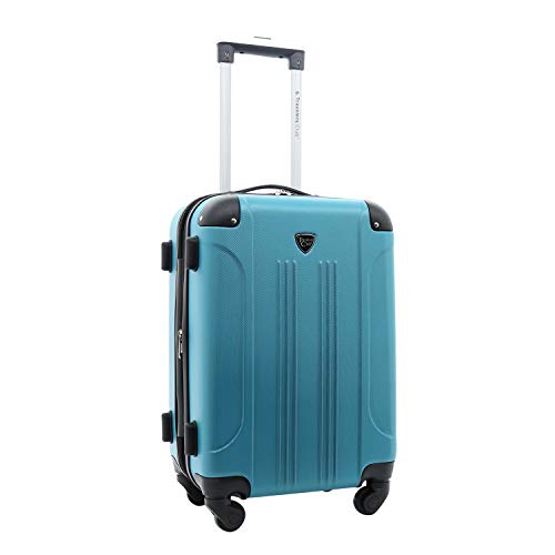 Travelers Club Chicago Hardside Expandable Spinner Luggage, Teal, 20