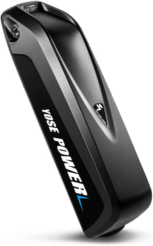 Yose Power Ebike Battery 36V 13Ah 17.4Ah/48V 13Ah 17.4Ah/52V 13Ah HaiLong Down Tube Battery for 250W-1200W Motor, Electric Bicycle Lithium-Ion Battery, Safe Lock, Led Indicator Light, with Base