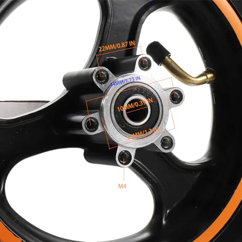 80/65-6 Scooter Tire with Aluminium hub, 10 Inch Replacement Thickened Pneumatic Tyres for Electric Scooter 255x80 10x3.0 scooter inner tubes(City road)