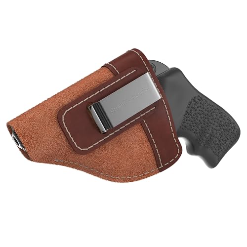 Made in USA - Suede Leather Revolver Holster - Fits .38 Special & J Frame Revolvers Including Ruger LCR, Rock Island, Rossi, S&W 442 642 Airweight, Taurus & Charter | Concealed Carry IWB Holster