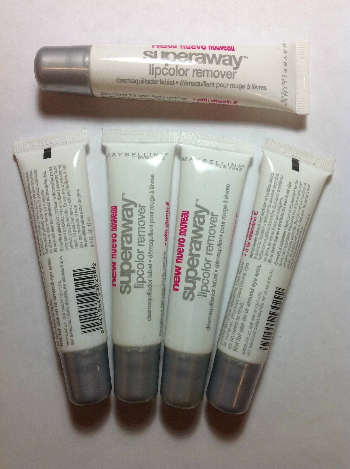 ( LOT OF 5 ) Maybelline Superaway Lipcolor Remover NEW.