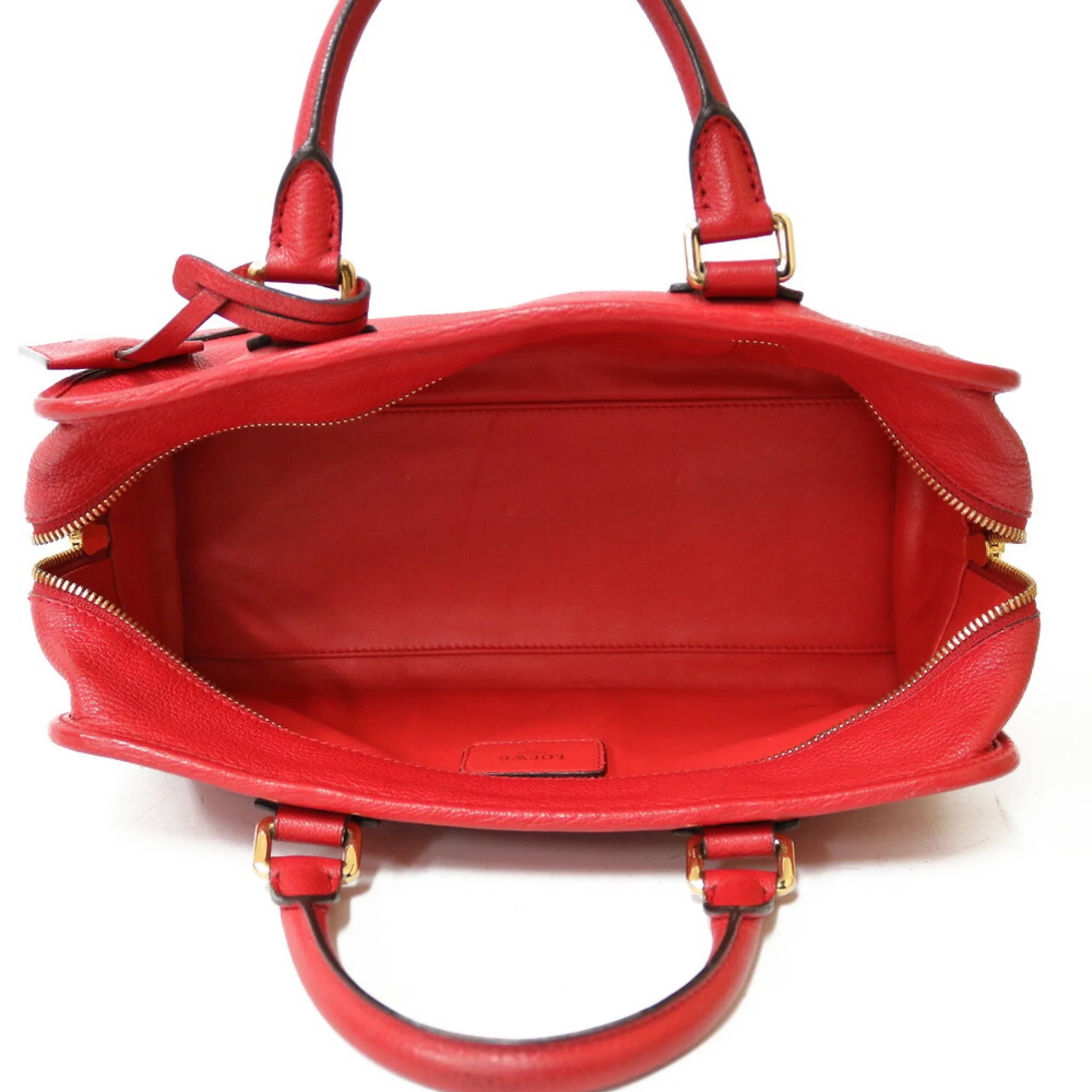 Pre-Owned LOEWE Loewe Handbag Amazona 28 Red Ladies Leather (Fair)