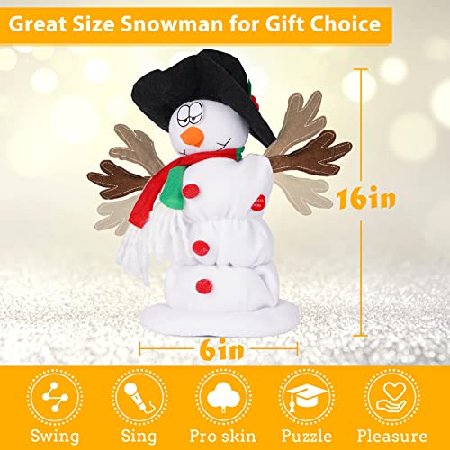 SdeNow Twerking Christmas Snowman Santa Singing Dancing Snowman Santa Claus Animated Plush Toys,6 English Christmas Songs