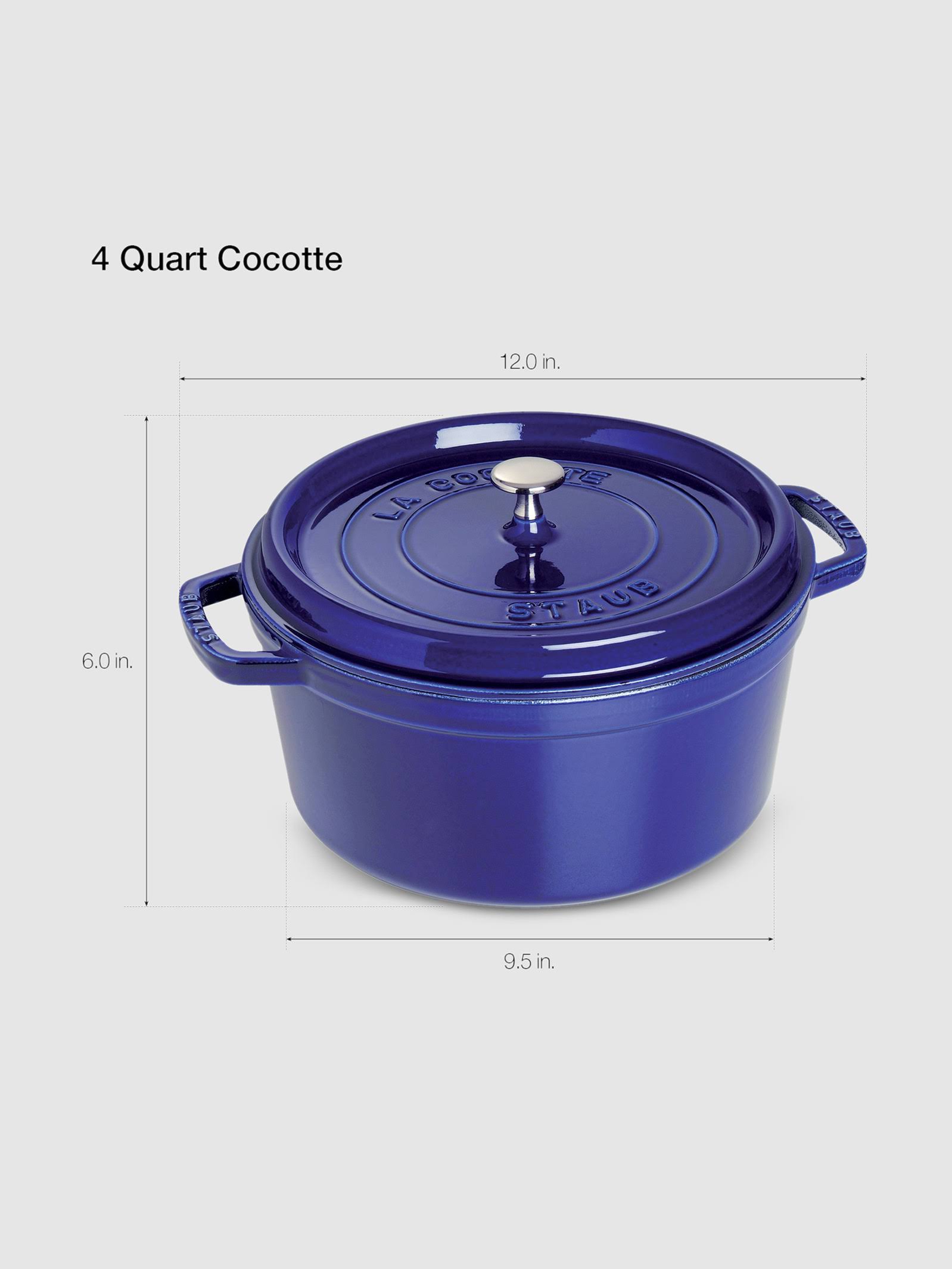Staub Cast Iron 4-Quart Round Cocotte - Dark Blue