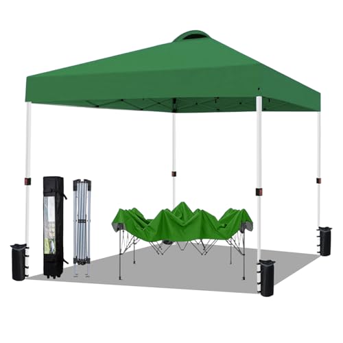 10x10 Pop Up Canopy Tent Waterproof Tent for Outdoor Party Camping Commercial Event Tent, with Wheeled Bag and 4 Sandbags (Red)
