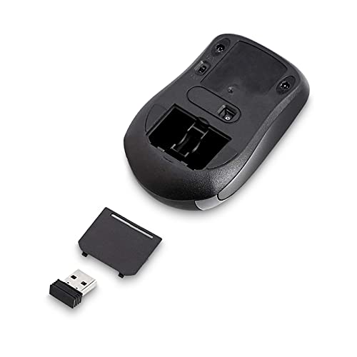 Amazon Basics 2.4 Ghz Wireless Optical Computer Mouse with USB Nano Receiver, Black