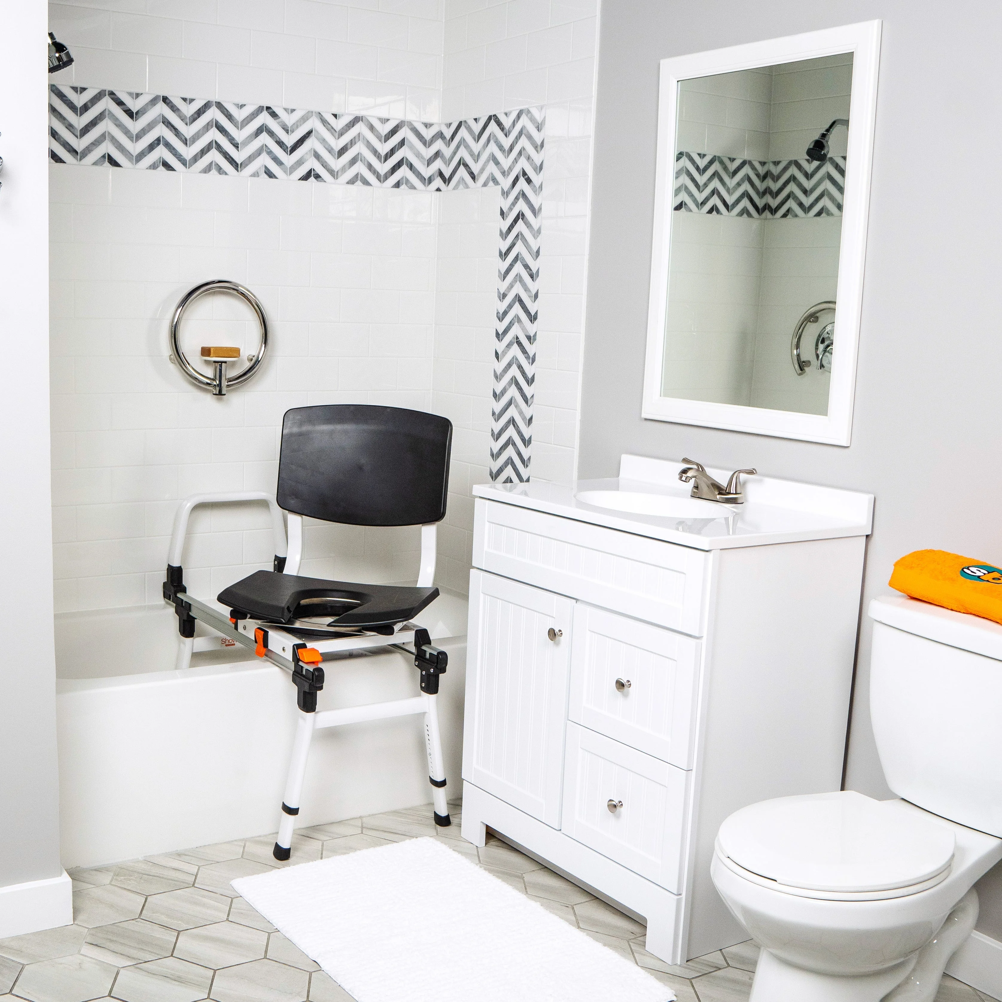 ShowerGlyde Model SG3 Sliding Shower Transfer Bench with Swivel Seat