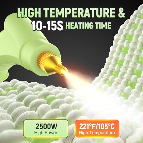 2500W Portable Handheld Steam Cleaner, Large Capacity 10s Fast Heating Steamer for Cleaning with 9 Pieces Accessories, Heavy Duty Plug-and-Play Steam Cleaner for Home|Car|Kitchen|Grout|Tile|More