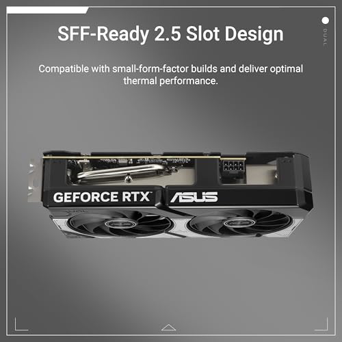 ASUS Dual GeForce RTX™ 5060 Ti 16GB GDDR7 OC Edition (PCIe 5.0, 16GB GDDR7, DLSS 4, HDMI 2.1b, DisplayPort 2.1b, 2.5-Slot Design, Axial-tech Fan Design, 0dB Technology, and More)