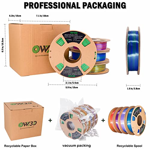 OVV3D Wood 3D Printer Filament Bundle - Wood PLA Filament 1.75mm, 200g x 4 Pack (Walnut, Oak, Cherry, Teak)