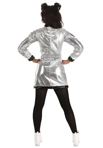 Adult Astronaut Costume Dress, Intergalactic Space Suit, Metallic Cosmic Halloween Costume