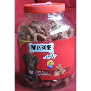 Milk-Bone Soft & Chewy Beef & Filet Mignon Recipe Dog Snacks, 37 Oz.