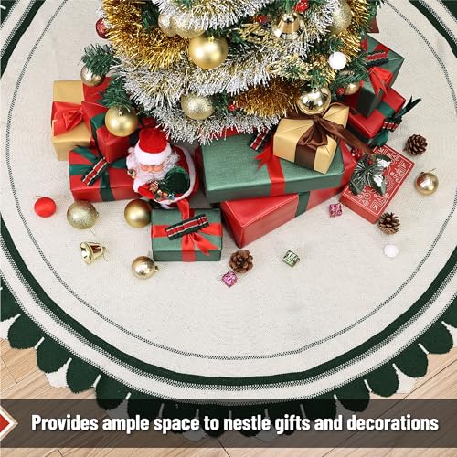 Mr. Pen- Christmas Tree Skirt 48 inches, Knitted Christmas Skirt Tree, Xmas Tree Skirt