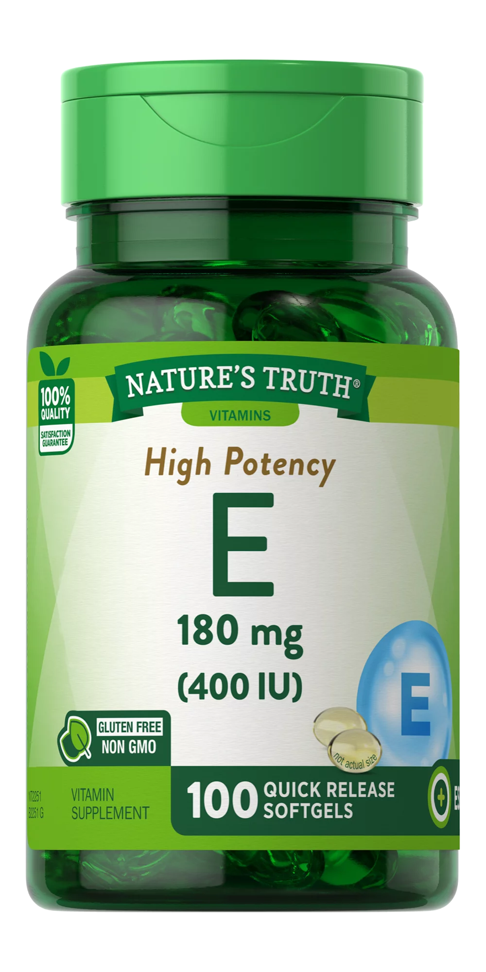 Nature's Truth High Potency Vitamin E 400 IU Quick Release, 100ct, 5-Pack