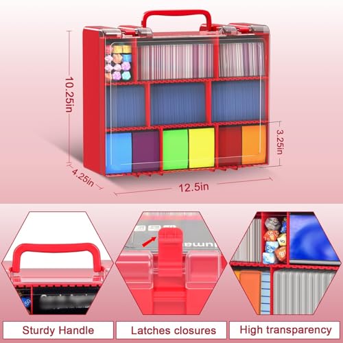 FULLCASE Trading Card Storage, 2400+ Sports Cards Game Deck Box Holder Organizer for Panini for PM TCG for C.A.H for Yoto 3