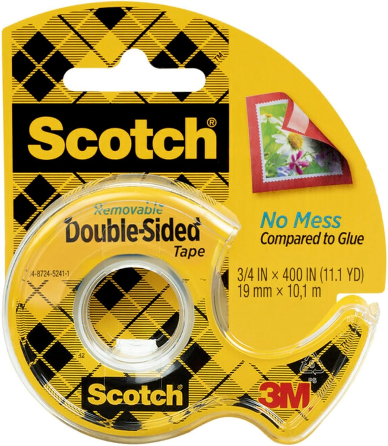Scotch Double Sided Tape, 3/4 in x 400 in, 1 Dispenser/Pack (667)