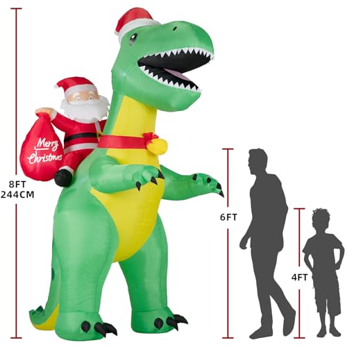 8FT Christmas Inflatables Santa Claus with Christmas Tree,Inflatables Decorations Outdoor/Indoor,Christmas Blow Up Santa Claus Yard Decorations Built-in LED Lights,for Yard/Lawn/Garden.