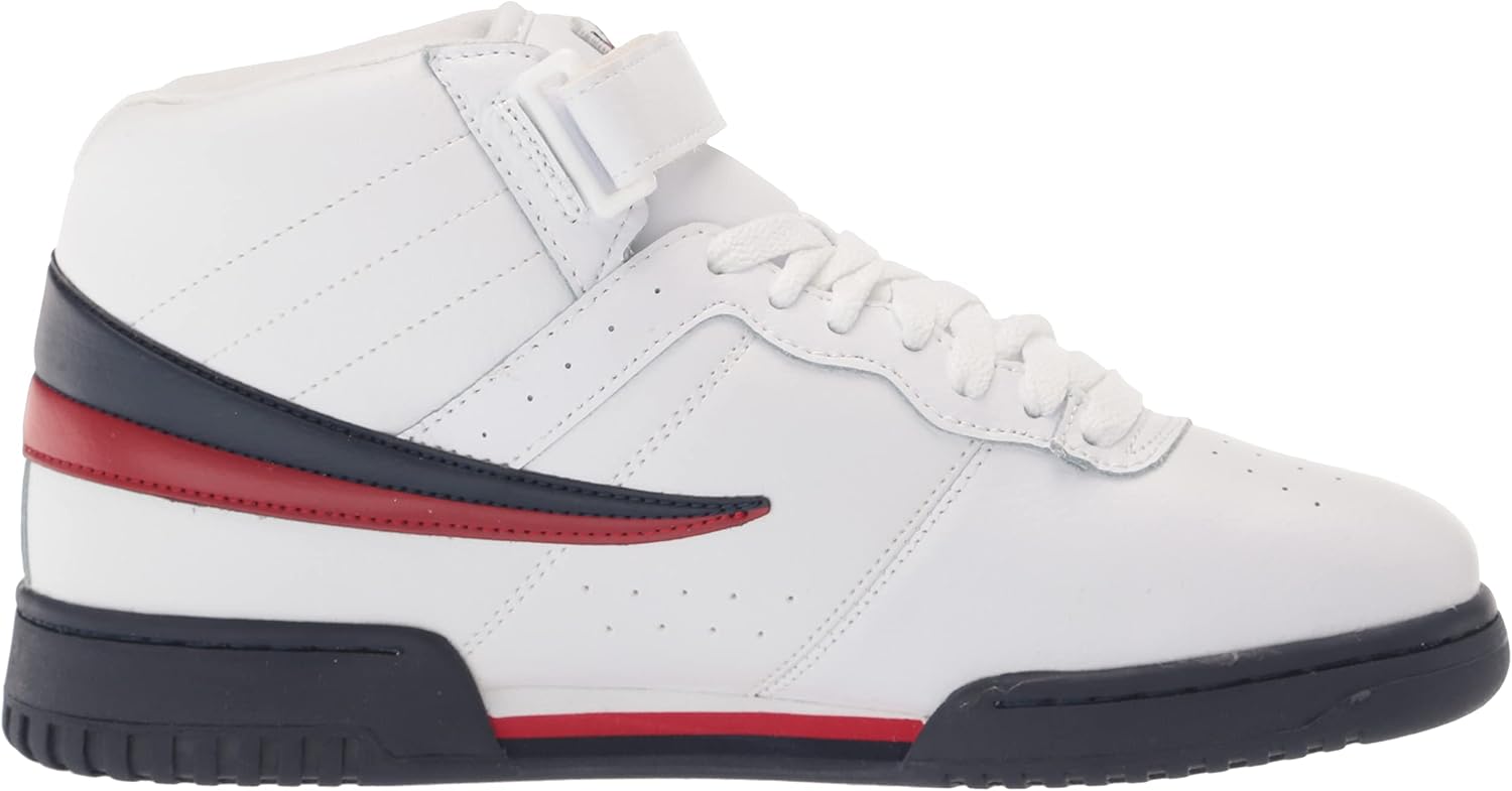 Fila Men's f-13v lea/syn Fashion Sneaker, White/Navy/Red, 10 M US