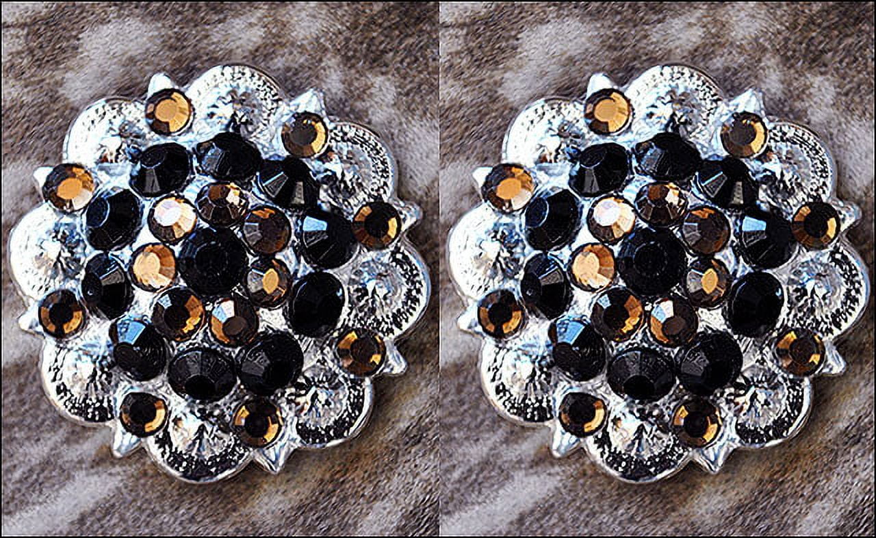 77HS 8 Hilason Western Berry Conchos Glass Rhinestones Bling 1.5