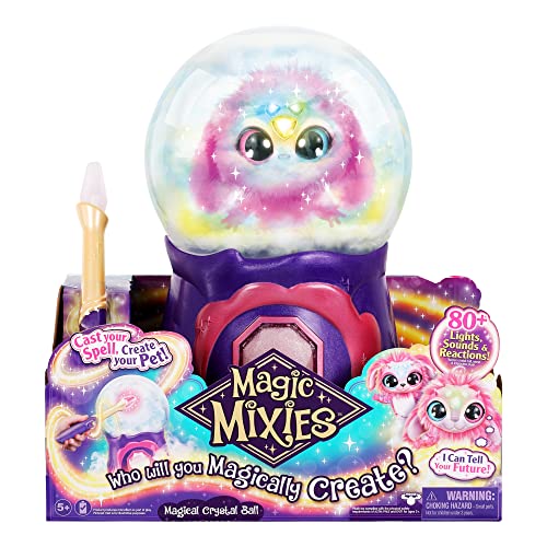 Magic Mixies Magical Misting Crystal Ball with Interactive 8 inch Blue Plush Toy and 80+ Sounds and Reactions