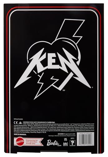 Barbie The Movie Collectible Ken Doll Wearing Big Faux Fur Coat and Black Fringe Vest with Bandana