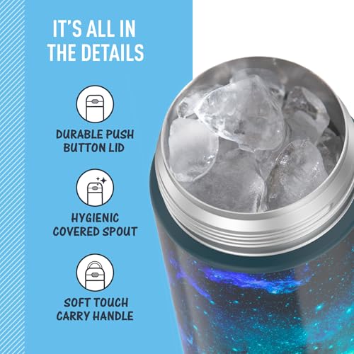 THERMOS FUNTAINER 16 Ounce Stainless Steel Vacuum Insulated Bottle with Wide Spout Lid, Apricot