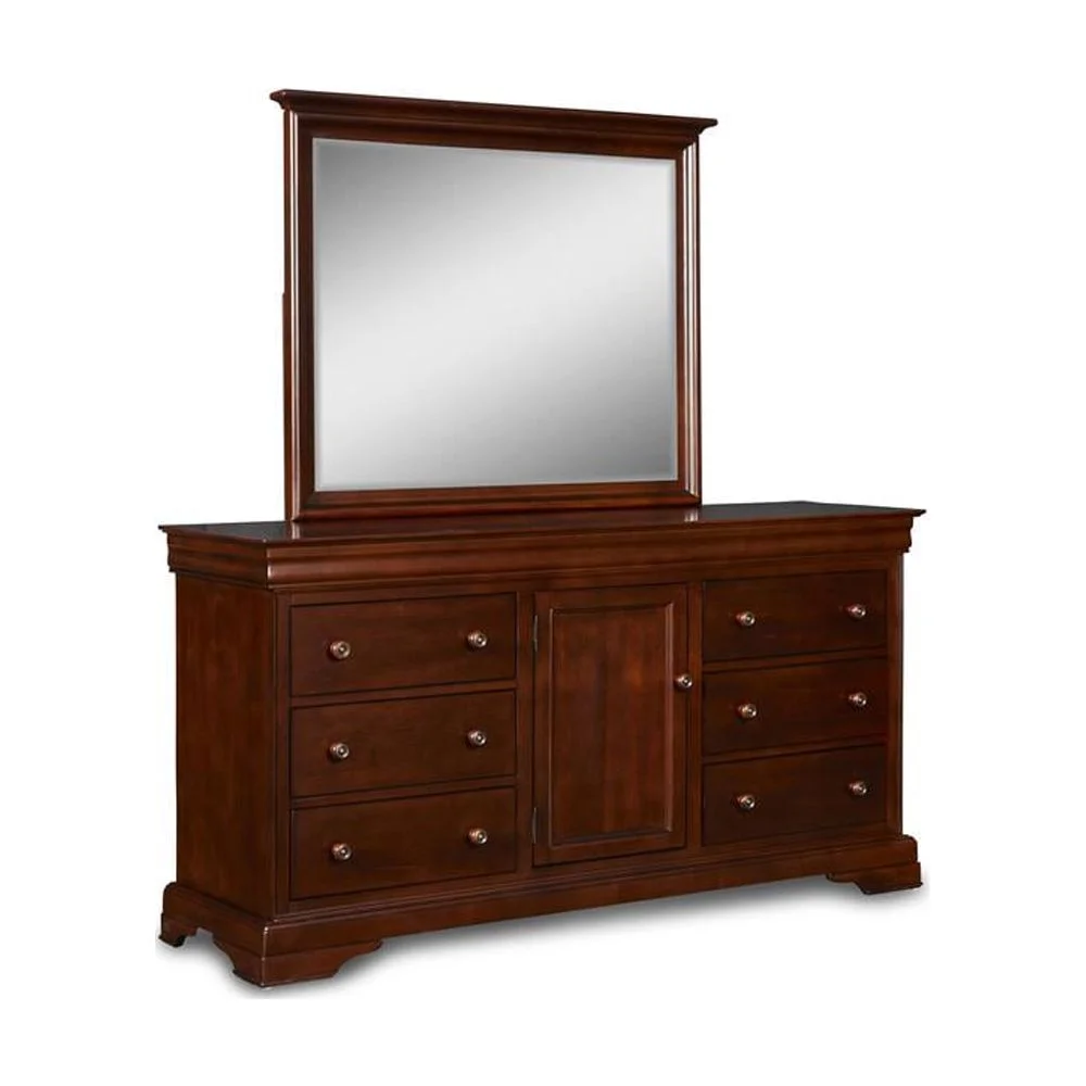New Classic Furniture Versailles Solid Wood Engineered Wood Dresser in Cherry