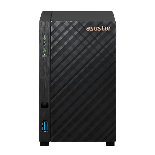 Asustor Drivestor 2 Lite AS1102TL, 2 Bay NAS Enclosure Network Storage, 1.7GHz Quad Core, 1GbE Port, 1GB RAM DDR4, Network Attached Storage for Cloud Storage (Diskless)