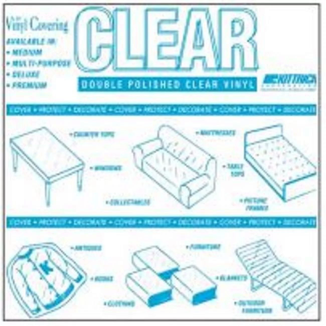 WFX Utility Deluxe-Weight Clear Vinyl, per Yard