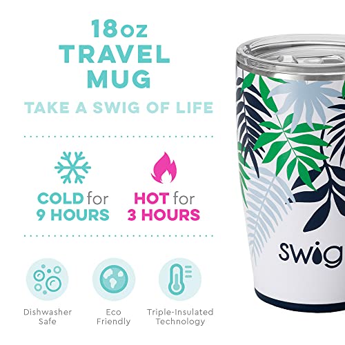 Swig Life 18oz Travel Mug, Insulated Tumbler with Handle and Lid, Travel Coffee Mug, Cup Holder Friendly Travel Mug, Stainless Steel 18 oz Tumbler, Reusable Insulated Tumbler with Lid (Pink Lemonade)