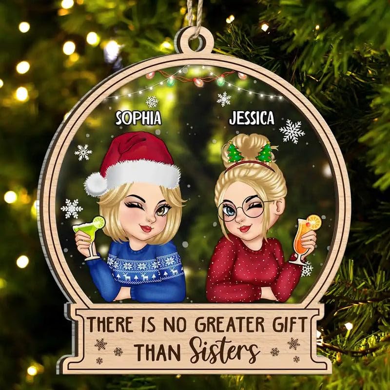 Personalized A Cousin is A Little Bit of Childhood 2-Layered Wooden Ornament, Birthday for Cousin, Besties, BFF, Sisters, Woman, Her on Christmas